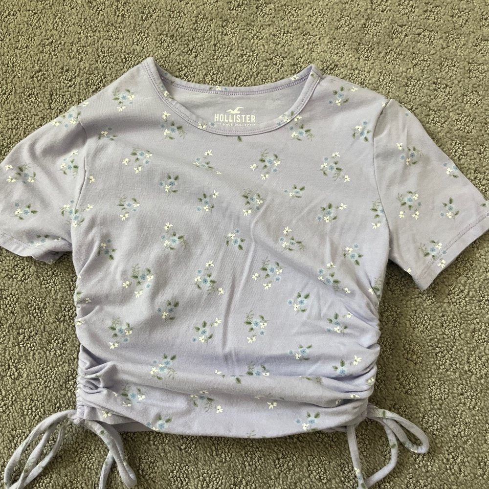 Purple floral hollister shirt